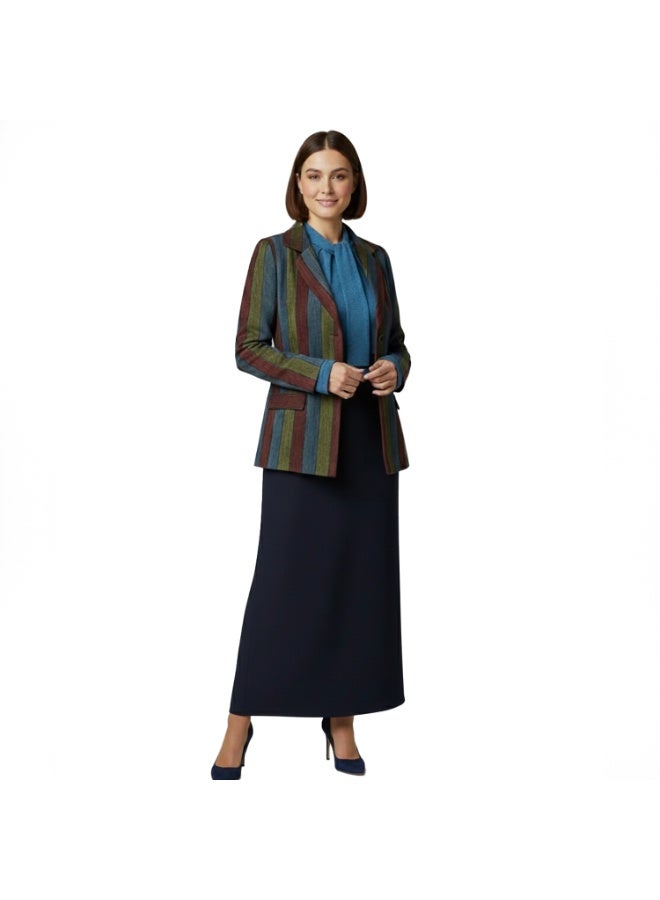 Smoky Egypt Striped Jacquard Velvet Jacket - Image 2